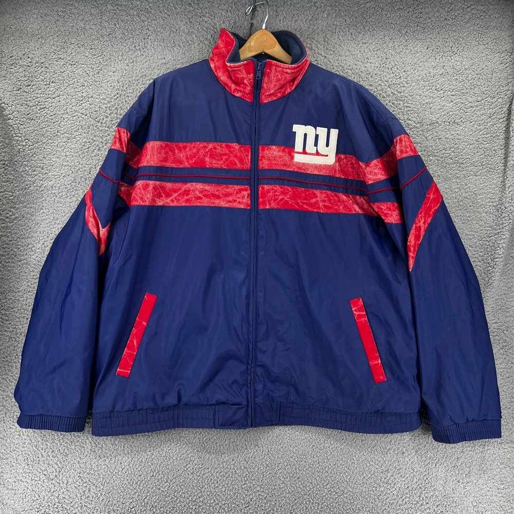 New York Giants Vintage Reebok NFL Full‎ Zip Puffer Jacket Men XL 80's-90's READ